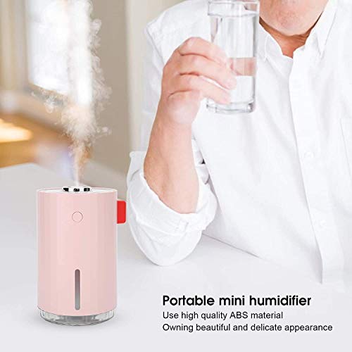 Mini humidificateur portable USB rose pour bureau et chambre de bébé