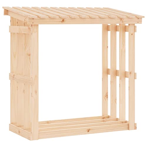 vidaXL Support pour Bois de Chauffage Porte-bûches Rangement Organisateur Stockage Support d'Empilage Cheminée 108x64,5x109 cm Bois de Pin