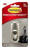 command hooks for hanging curtains Securely sticks to surface. Adhesive Metal Hooks,Medium,w/2 Strips, Holds 3lbs, Nickel, Sold as 1 Each