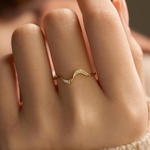 KIFUTENG 925 Sterling Silver Ocean Wave Rings for Women Teen Girls by KIFUTENG - Used condition - Image 3