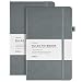 Taccuini da diario da 2 pezzi, diario giornaliero con copertina rigida in pelle PU con carta spessa 120 g / m2, anello per penna, tasca, divisori per tag, 128 pagine, 13,3 x 21,3 cm-Grigio