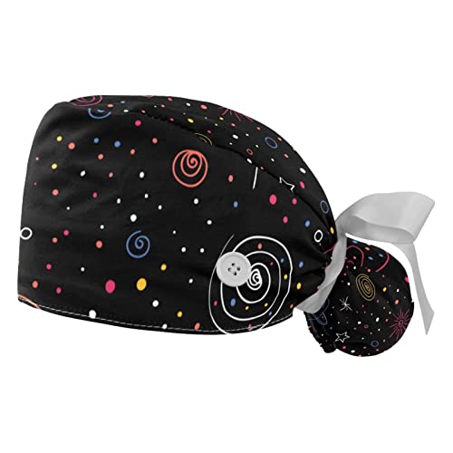 Casquettes de travail ajustables JDEZ bandeau de transpiration imprimé galaxie unisexe
