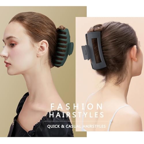 Image of ANNA CREATIONS 8 Pcs Korean Fashion Matte Hair Claw Clips Strong Hold Clutcher for Thick & Thin Hair Accessories Clutches for Women & Girls