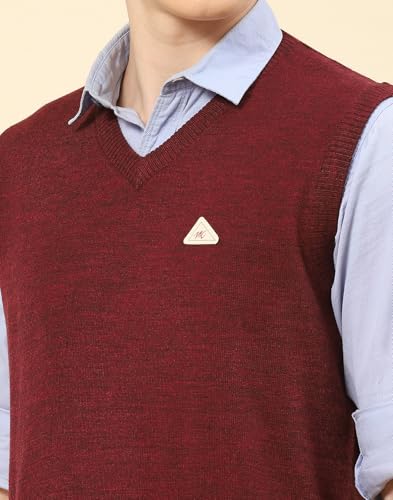 Image of Monte Carlo Men Regular Fit Sleeveless Solid V Neck Winter Sweater (Pack of 1)