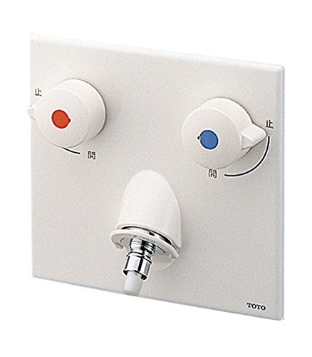 TOTO 洗濯機用壁付2ハンドル混合水栓(埋込、ホース接続形、緊急止水
