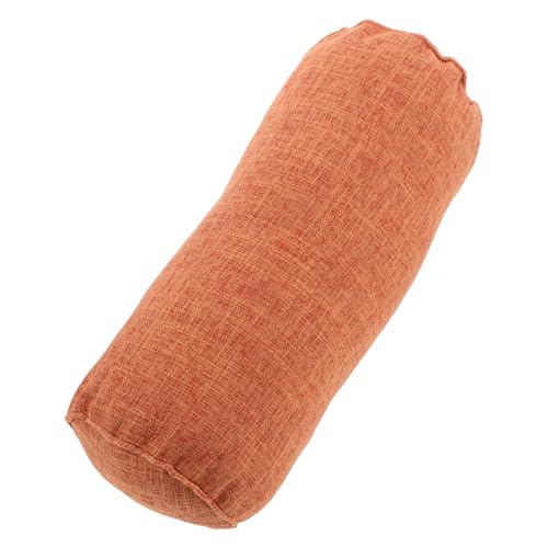 ifundom Almohada Cilíndrica de Yoga Naranja Cojín Decorativo para Cuello y Cintura Almohada de Soporte Cervical Diseño para Sofá y Descanso Funda Lavable y Duradera