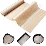 EuChoiz Silicone Baking Mat Roll 16IN*5FT Free Cutting, Non-Slip Pastry Mat, Non-Stick Reusable Air Fryer Liner, Oven Liners, Freeze Dryer Mat, Easily Cut to Size Fit All Ovens Pans Tins Dishes