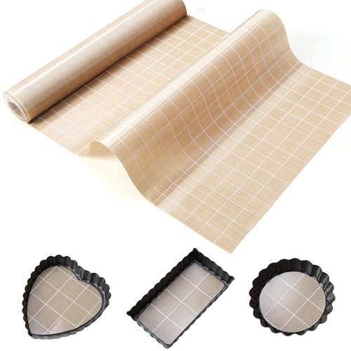 EuChoiz Silicone Baking Mat Roll 16IN*5FT Free Cutting, Non-Slip Pastry Mat, Non-Stick Reusable Air Fryer Liner, Oven Liners, Freeze Dryer Mat, Easily Cut to Size Fit All Ovens Pans Tins Dishes