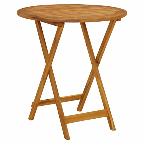 Suiwen Mesa Plegable de jardín, Mesa Jardin Exterior, Mesa Auxiliar Jardin, Mesa Exterior, Mesa Terraza, Mesas Terraza Y Jardín, de Madera Maciza de Acacia 70 cm