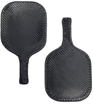 Miniature Pickleball Paddle 2-Pack Plastic & Wood Options | Pickleball Cake Toppers, Decorations, Dollhouse Miniatures & Desktop Mini Game | Gift for Fans & Players Black