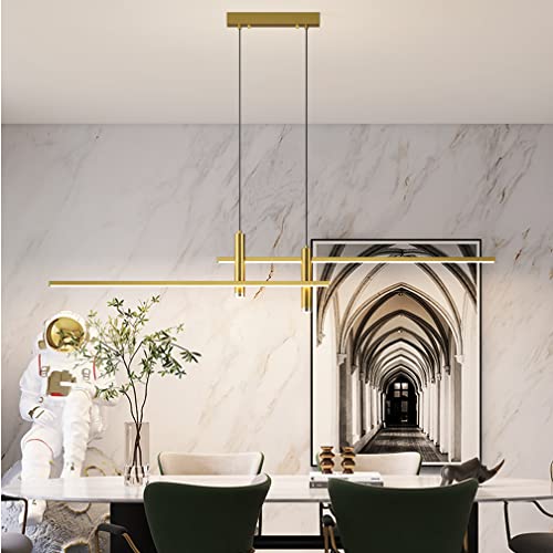 Plafonnier LED moderne à intensité variable doré 150cm avec télécommande