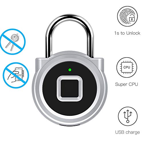 Fingerprint Padlock Portable Mini Keyless Lock High Security Anti-Theft IP65Waterproof USB Charging Lock
