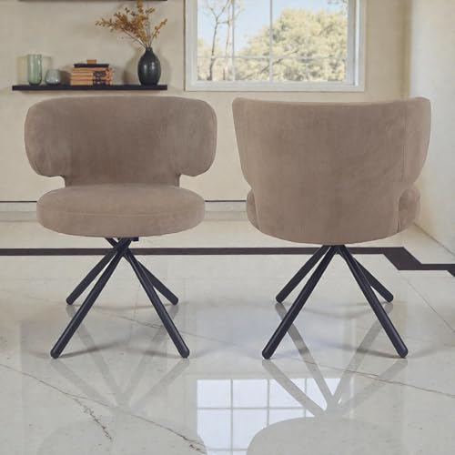 Image of The Attic Cosmo Urban 6 Seater Dining Set,Beige,Black, Rose Gold & Cream,160Cms