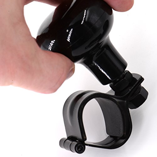 Rebel Mettle Power Handle [2 Pack] - Black - Car Steering Wheel Suicide Spinner Knob For All Vehicles [Car, Truck, Van, Forklift, Mower, Tractor, Farm/Heavy Equipment, Etc.]- Easy Turn Steering Ball #TOP3