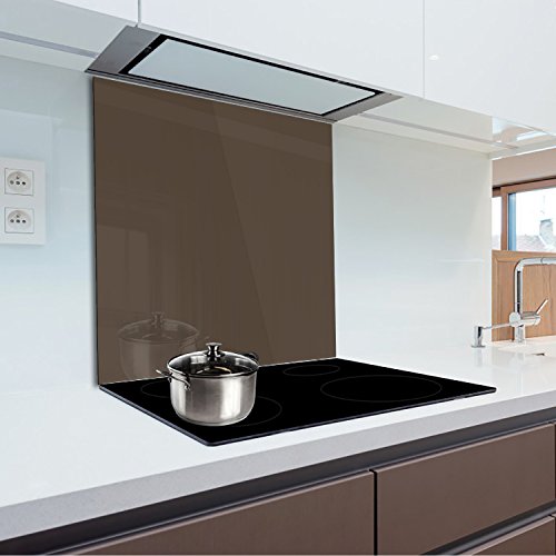 Panel de vidrio templado salpicadero con impresión gráfica, resistente al calor para la cocina 70x80 cm Brown Fmk-46-080