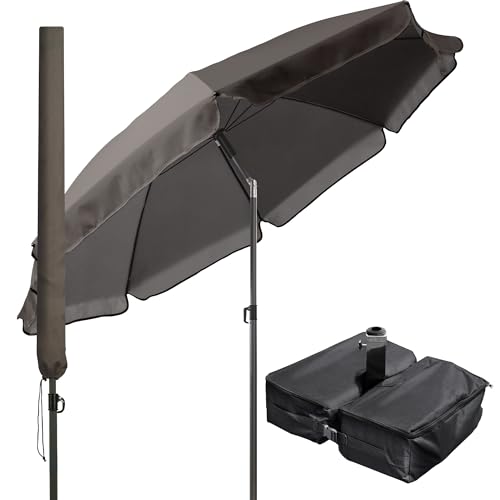 Menz Sonnenschirm Balkon 180 cm + Sonnenschirmhülle + Sonnenschirmständer...