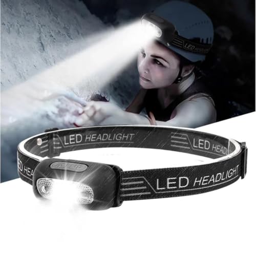 Jouis Kafa Lambası Feneri Sensörlü LED Far USB Şarj Edilebilir Ultra Yüksek Batarya Ayarlanabilir Açı Su Geçirmez Kafa Lambası Dağ Tırmanışı Gece Balıkçılık [Enerji Sınıfı A+] Küçük Hafif