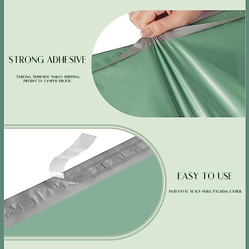 Image of Metronic Poly Mailers 14.5x19 50PC Large Shipping Bags in Grayed Jade Green | Strong Adhensive Self Seal Mailers Poly Bags, Waterproof and Tear-resistant Shipping Envelopes, Mailing Bags for Clothing