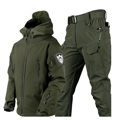 VBVARV Uniformi Tattiche Uomo Set Tute Combattimento dell'Esercito Militare Impermeabile Set Pantaloni Giacca Mimetici Softshell Vestiti Caccia,C,M
