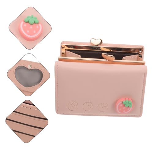 Cute Small Women Clutch Wallet PU Coin Purse with Multiple Card Slots for Outdoor Shopping and Travel Fashionable Pink Coin Holder4