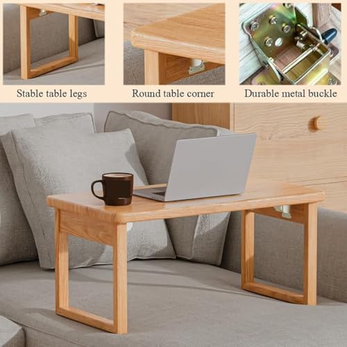 Table basse pliante japonaise en bois massif 80x50x34 cm - 7