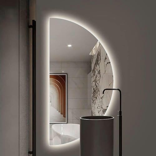Miroir LED demi-cercle tactile à intensité variable pour vanité - 2