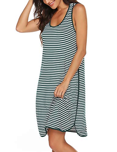 image for Ekouaer Women's Maternity Sleeveless Dress Striped Nightgown Pregnancy
