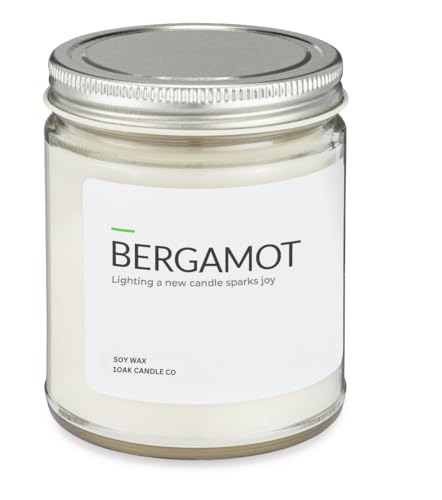 1OAK Bergamot Candle - Soy Candles for Home Scented - Long Burning Premium - Hand-Poured (7oz.)