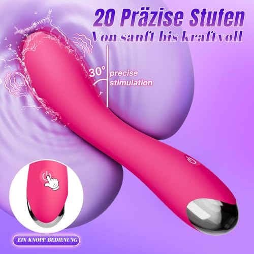 Vibratorensets für Frauen Klitoris, Dildo Vibrator Sex Spielzeug für die Frau mit 4 Aufsätzen 20 Vibrations, Anal Klitoris G Punkt Massagestab Vibration für Frauen Sexspielzeug Wasserdicht Leise