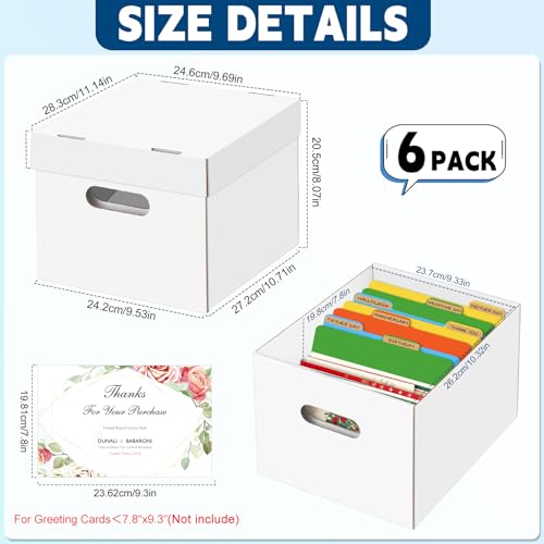 Greeting Card Organizer, 6 Pack Greeting Card Storage Box Holds over 1200 Cards, Greeting Cards Box with 40 Dividers and 208 Self-adhesive Labels, Card Organizer for Photo, Crafts, Envelope, Scrapbook - Thumbnail 2