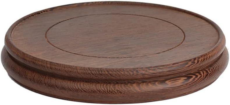 Bonsai Pedestal Vase Pedestal Stands Bonsai Display Stand Round Carved Crafts Buddha Statue Base Can Put Strange Stone Teapot Vase Base for Home Office Decoration Planter Stand Plant Holder(XL)