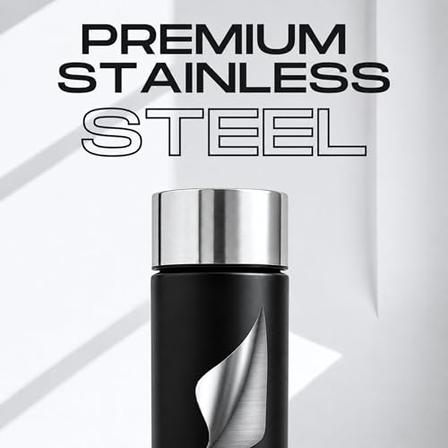 Image of Speedex Customized Black Stainless Steel Water Bottle 1 Ltr Single Wall | Personalised Name Printed Customised Water Bottle | BIS Approved | Reusable Bottle for Kids & Adults, School, Office & Travel