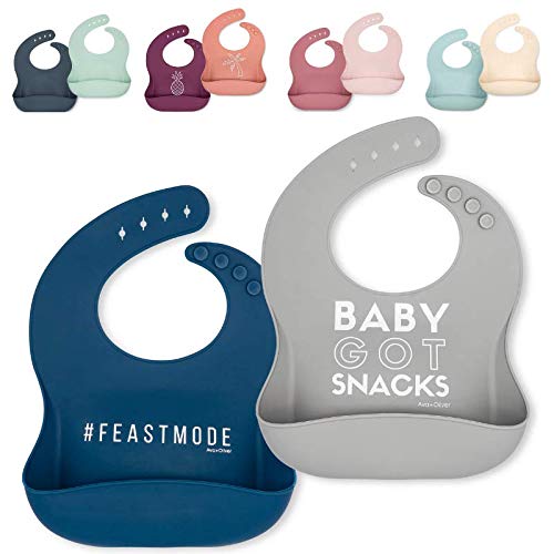 Ava + Oliver Silicone Bib Set - Waterproof Bibs Made with BPA Free