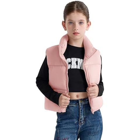 maoo garden Girls Pink Winter Puffer Vest Cover