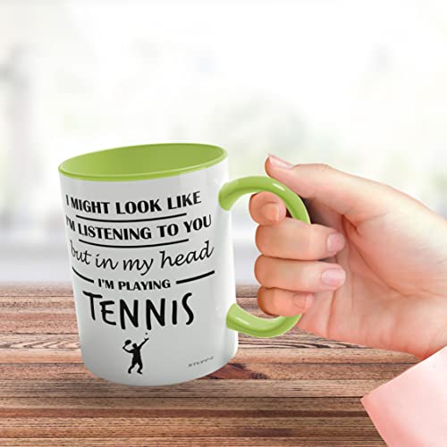 Stuff4 Tennis Gifts for Women Men, in My Head I'm Playing Tennis Mug, Funny Gifts for Players Lover Presents - Image 3
