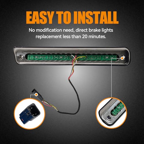 Image of Third 3rd Brake Light LED for 1988-1999 Chevy /GMC C1500 C2500 K1500 K2500 Silverado Blazer, High Mount Rear Brake Lights Assembly Center Cab Cargo Lamp Stop Light