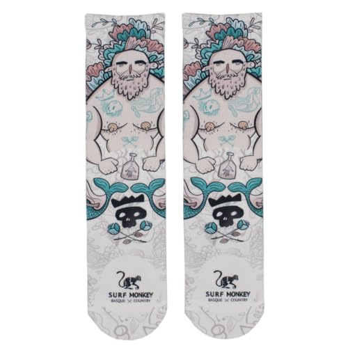 Surf Monkey Calcetines para Hombre y Mujer - Mid High - Tallas 36-40 | 41-46 (42-46, Marinero)