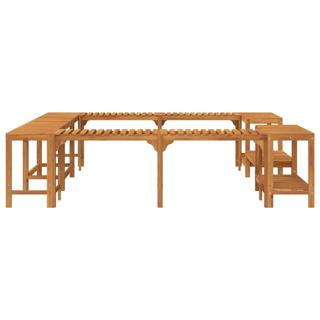 Bordo per vasca idromassaggio marrone, in legno massiccio di acacia, 230 x 230 cm, per esterni con struttura robusta, design moderno e facile da montare, per giardino, terrazza