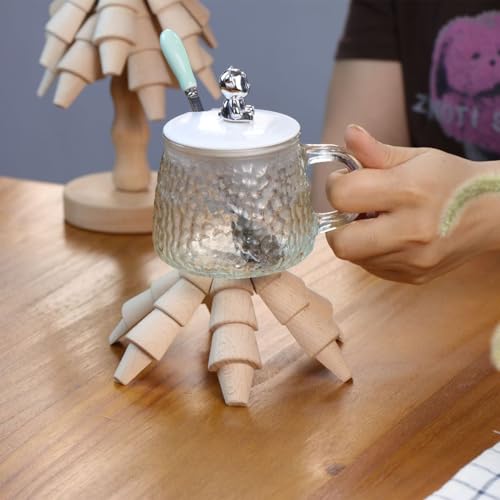 Dessous de verre pour aliments chauds avec set de table créatif pliable en bois