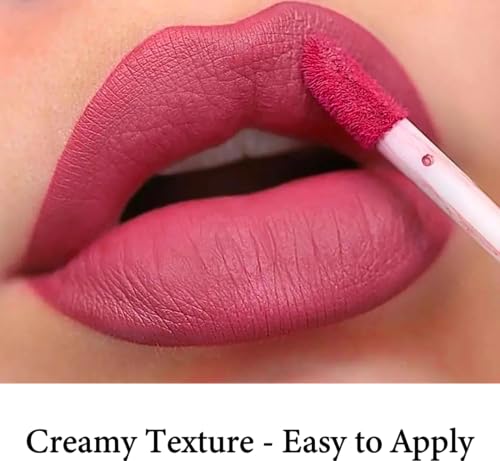 Lipstick Gloss Nude Velvet Matte Rose Pink Liquid, Elegant Waterproof Quick-Drying Non-Sticky Full-Coverage, Lipsticks for Women Long Lasting Matte Lipstick, Not Fade Matte Lip Gloss,Tinted Lip Balm - Image 6