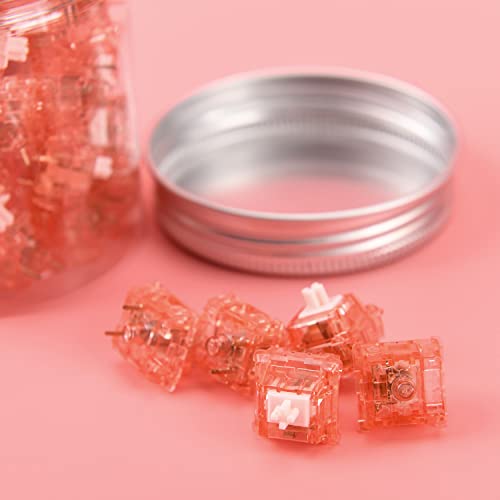 Daidai Ajazz Diced Fruit Peach Switch | 3 Pin 40Gf Force Pre Lubed Light-Tactile Linear Switch | Durable 80M Mx Switch For Mechanical Keyboard (46Pcs | Peach Switch) #TOP4