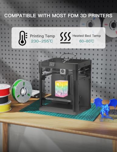 Image of PINBALL PETG Rainbow 3D Printer Filament 1.75mm, Multicolor Translucent PETG Filament Bundle, Accuracy + /- 0.02 mm, 4kg in Total