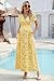 OUGES Maternity Maxi Dress Wrap Baby Shower Pregnancy Dresses for Photoshoot Maternity Outfits Summer Clothes 2026(White Yellow Floral,M)