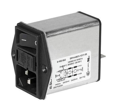 SCHURTER - 3-102-852 - Power Entry Module, Standard, 6A, 250VAC