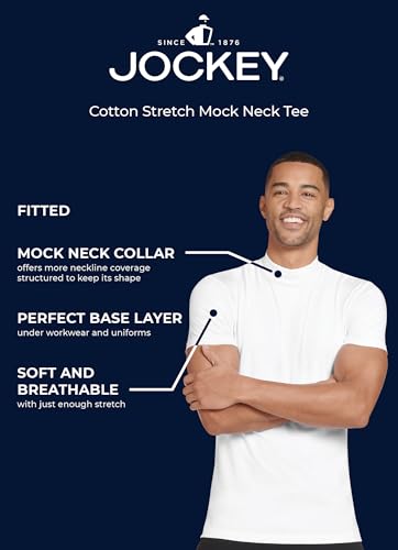 Jockey Men's Baselayer Cotton Stretch Mock Neck Tee4