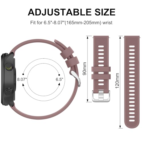 Image of Tobfit Straps Compatible with Garmin Vivoactive 5 /3,Venu Sq /Venu Watch Band for Women Men, 20mm Soft Silicone Sport Strap for Garmin Vivoactive 3 /5, Vivomove HR, Forerunner 245 /645 Music