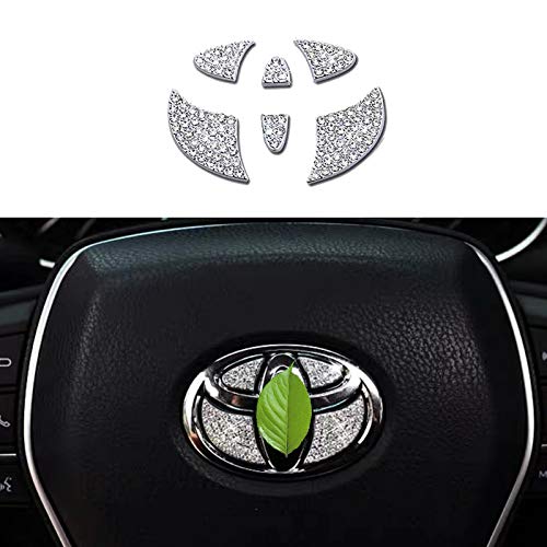 Bling Bling Car Steering Wheel Decorative Diamond Sticker Fit for Toyota,DIY Bling Car Steering Wheel Cover Emblem Bling Accessories for Toyota MARKXï¼ŒRAV4 Highlanderï¼ŒCorolla ,Camry