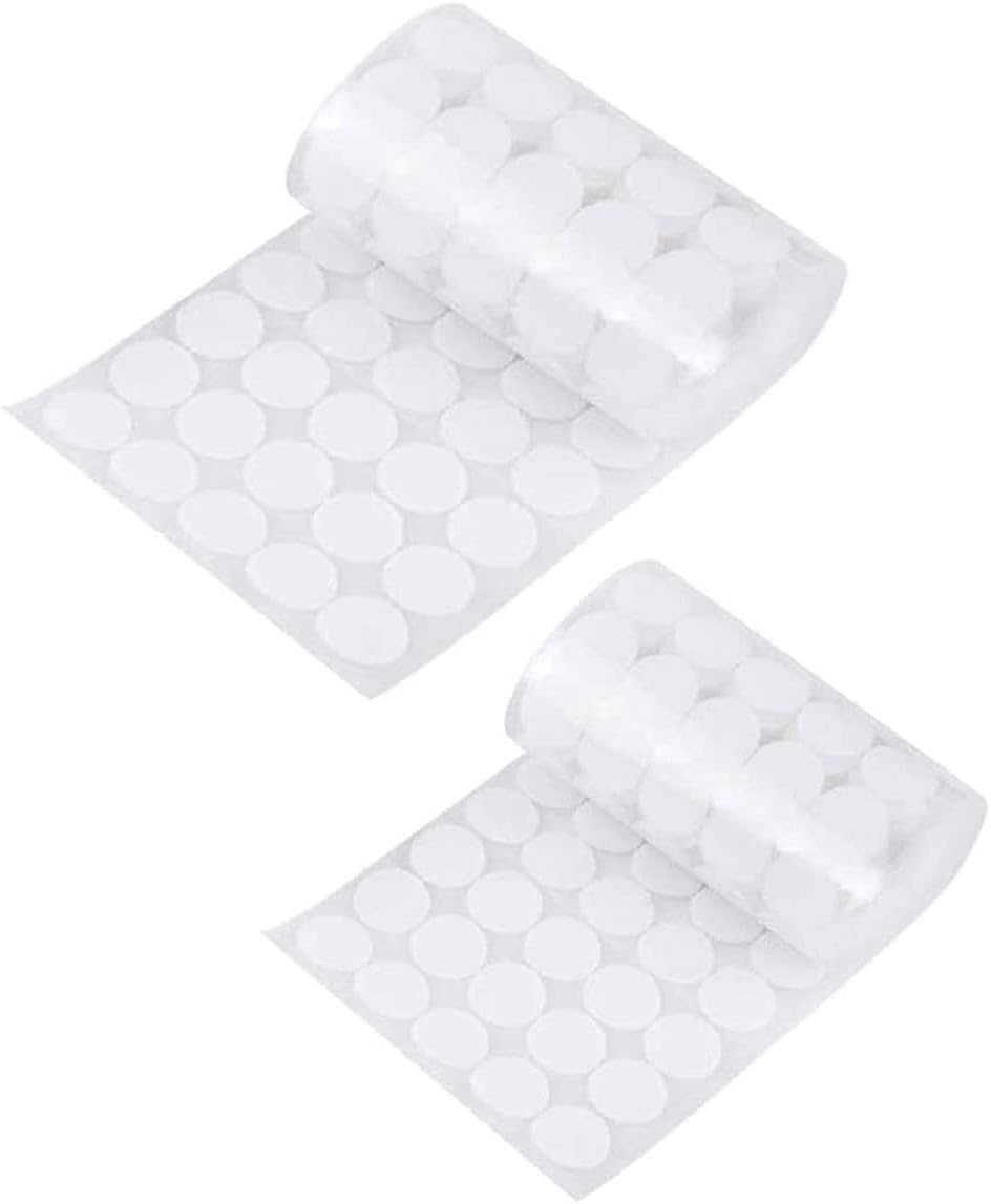 Sticky Back Dots, 100 Pairs Round Coins Self Adhesive Tapes Velcro With Hook and Loop for DIY Crafts Office Classroom, 1-2cm Diameter, White