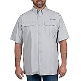 HABIT Men’s Fourche Mountain Short Sleeve River Guide Fishing Shirt, Dusk, 4X-Large