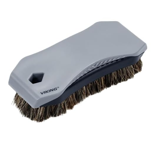 VIKING Leather Cleaner Brush, Horsehair Bristles for Car Interior Cleaner, Cleaning Brush for Car and Home, Grey, 6.5 inch x 2.8 inch x 2 inch